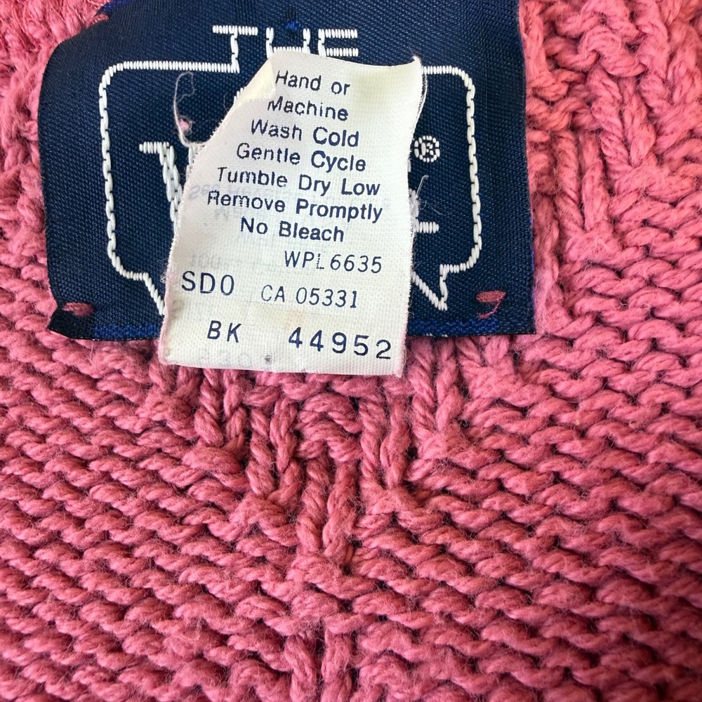 Woolrich Woman Vintage Pink Fair Isle Cotton Cardigan Sweater Made in USA Medium - Picture 5 of 16